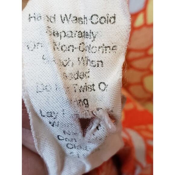 CAbi Women's Orange Floral 100% Rayon Scoop Neck Sleeveless Camisole Top Tank L - Picture 9 of 11